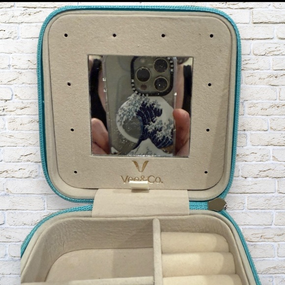 Like New Teal Jewelry Box with Mirror - Customizable - Picture 5 of 9